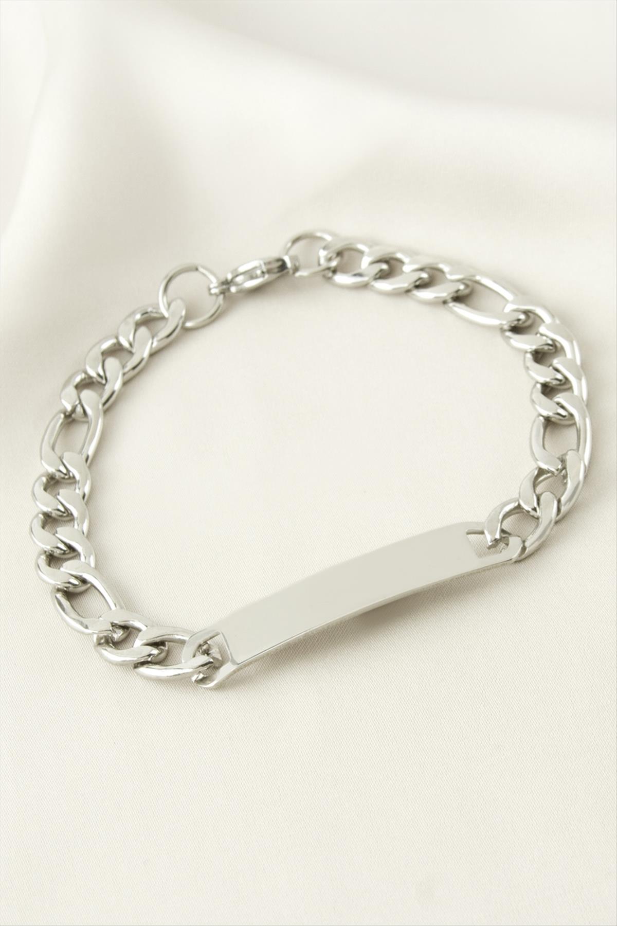 Künye Çelik Bileklik (İsim Yazılabilir) 3,5 cm