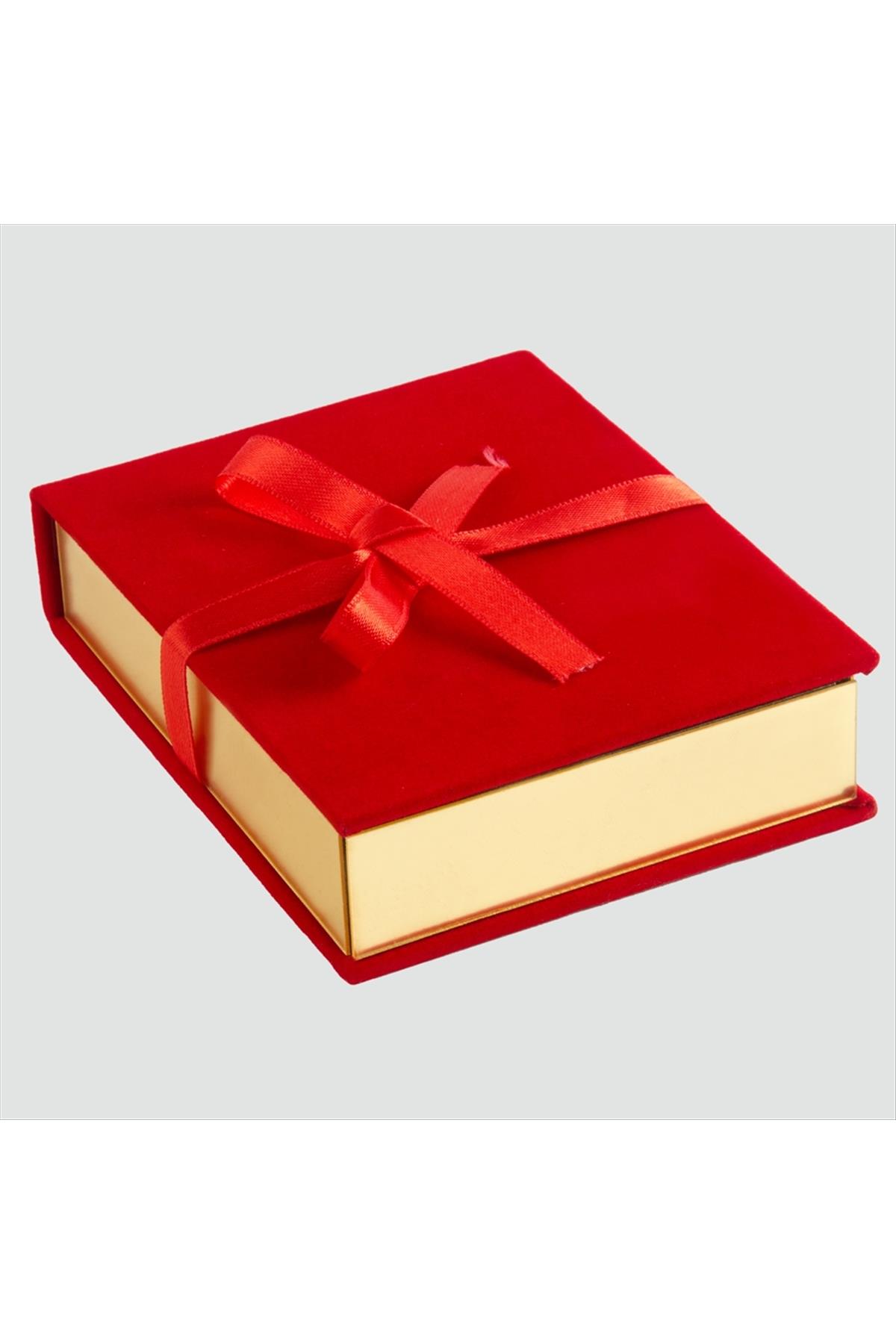 Kurdale Kadife Ahşap Lüx Set Kolye Kutusu