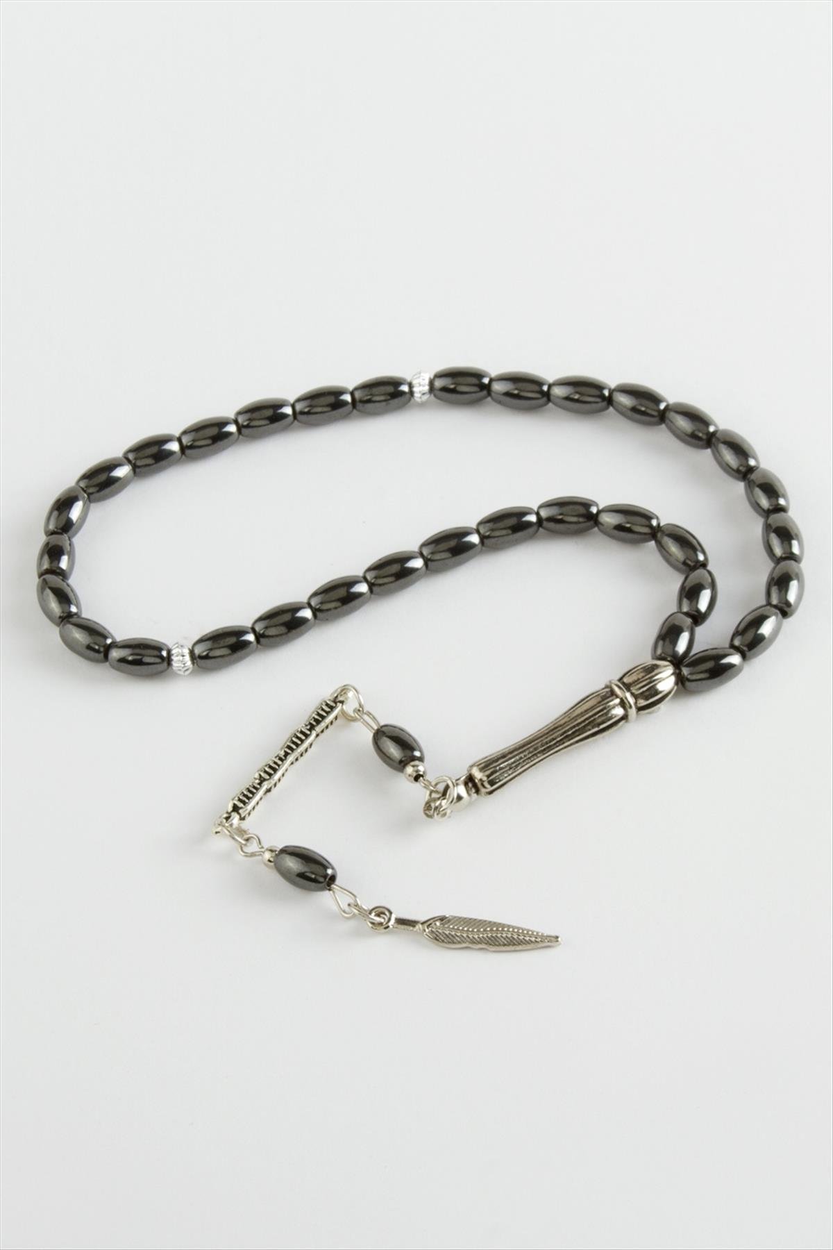 Mısır Kesim Hematit Doğaltaş Tesbih 6*8 mm