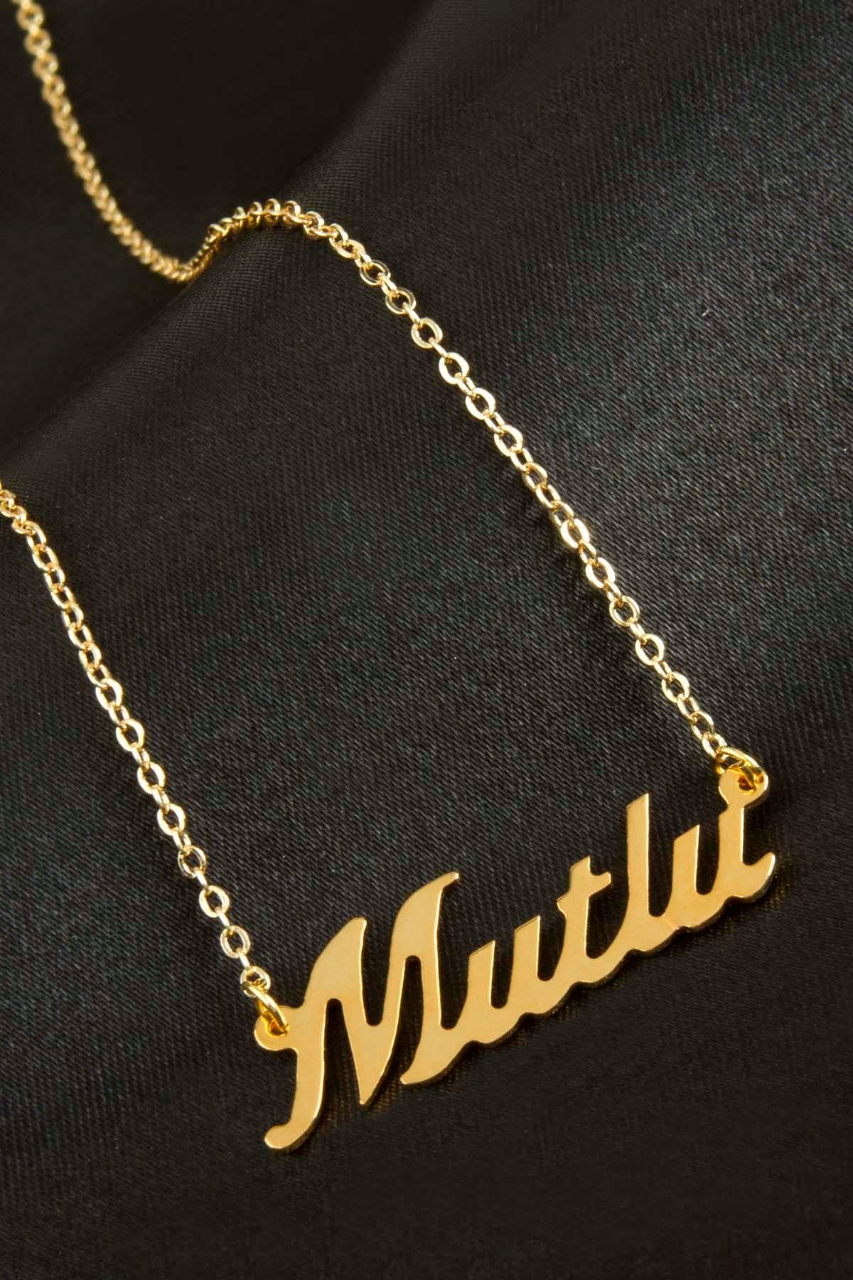 Mutlu İsimli Kolye (Kişiye Özel)