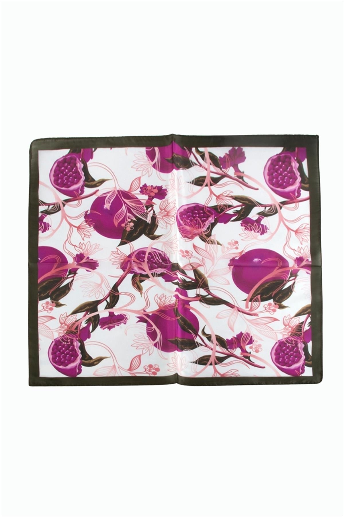 Nar Desenli Zr Şifon Fular 50*50 cm