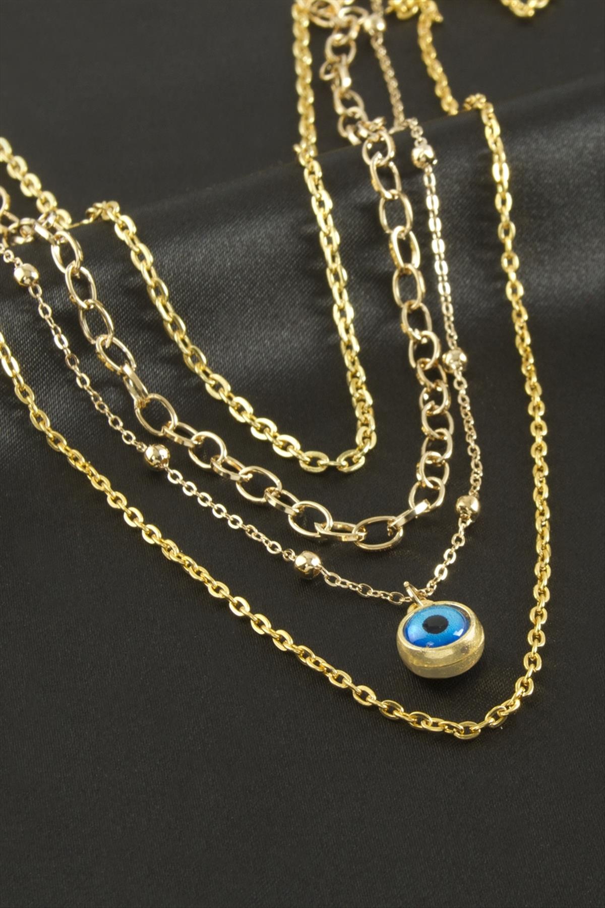 Nazar Boncuk Dörtlü Kolye