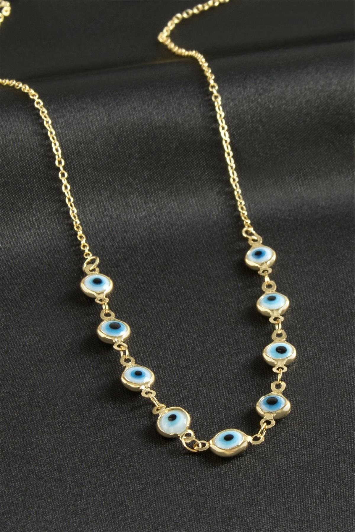 Nazarlı Mineli Kolye