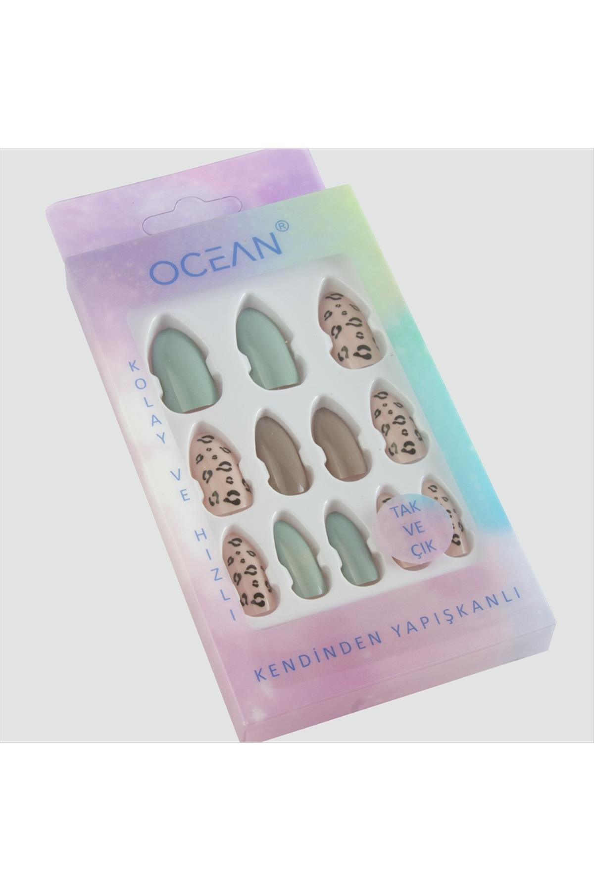 Ocean Desenli Takma Tırnak