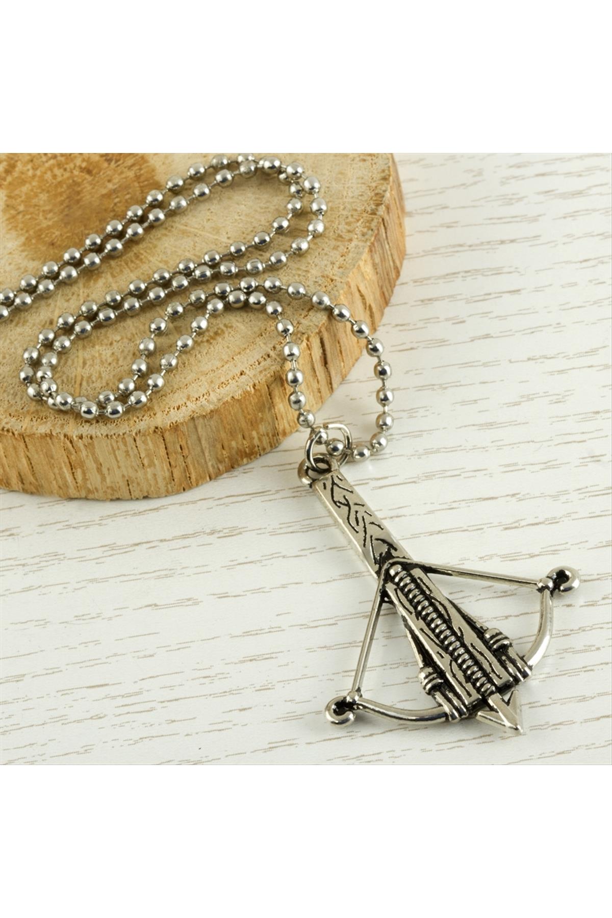 Ok Figürlü Metal Kolye