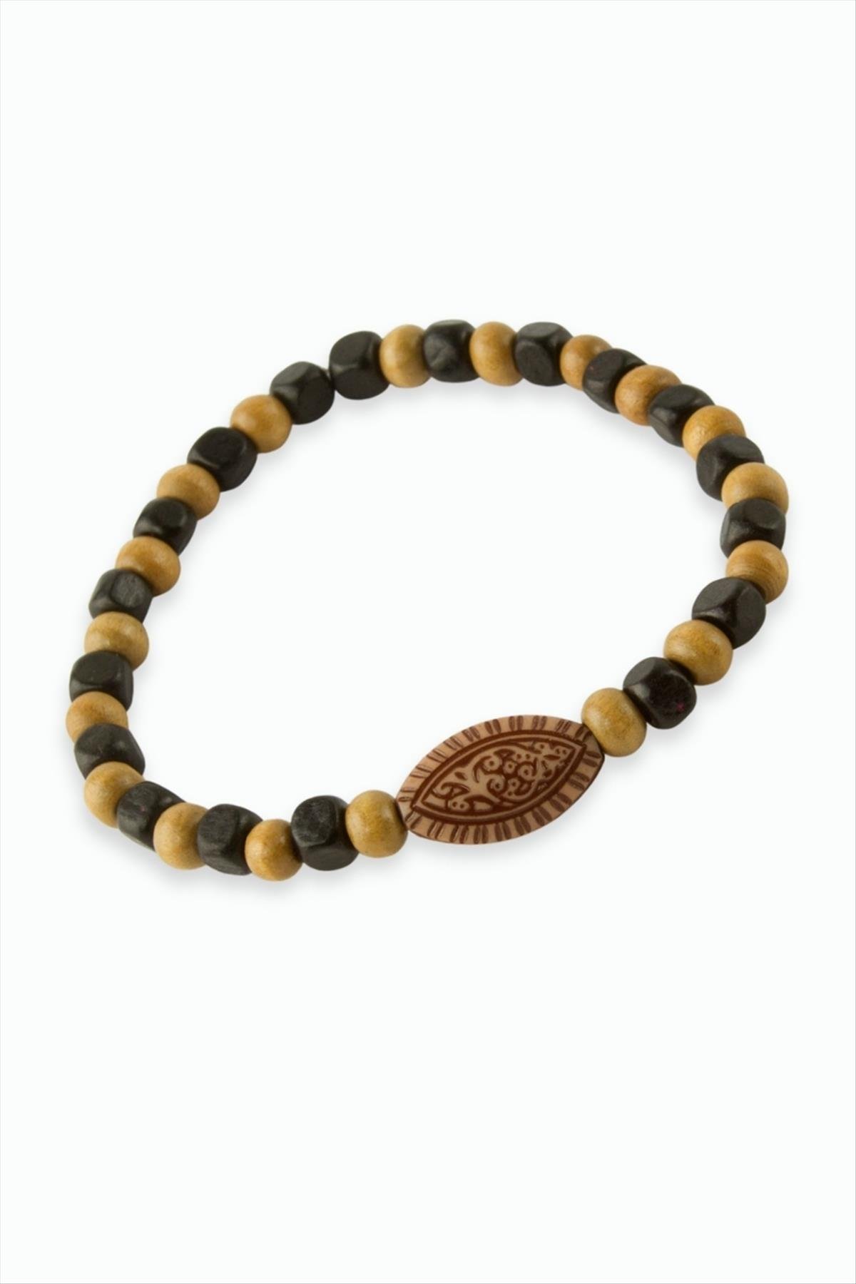 Oval Bambu Ahşap Bileklik 6 mm