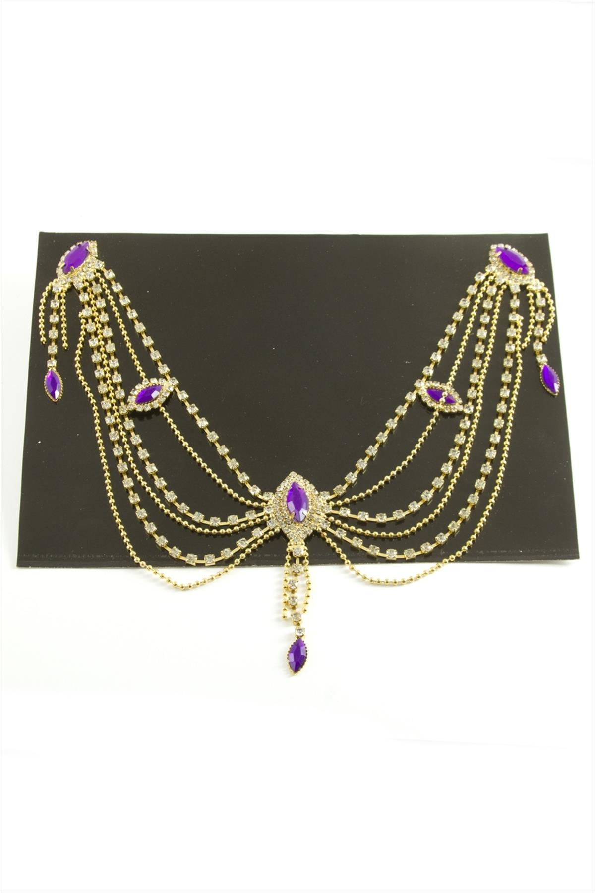 Oval Şerit Taşlı Alınlık