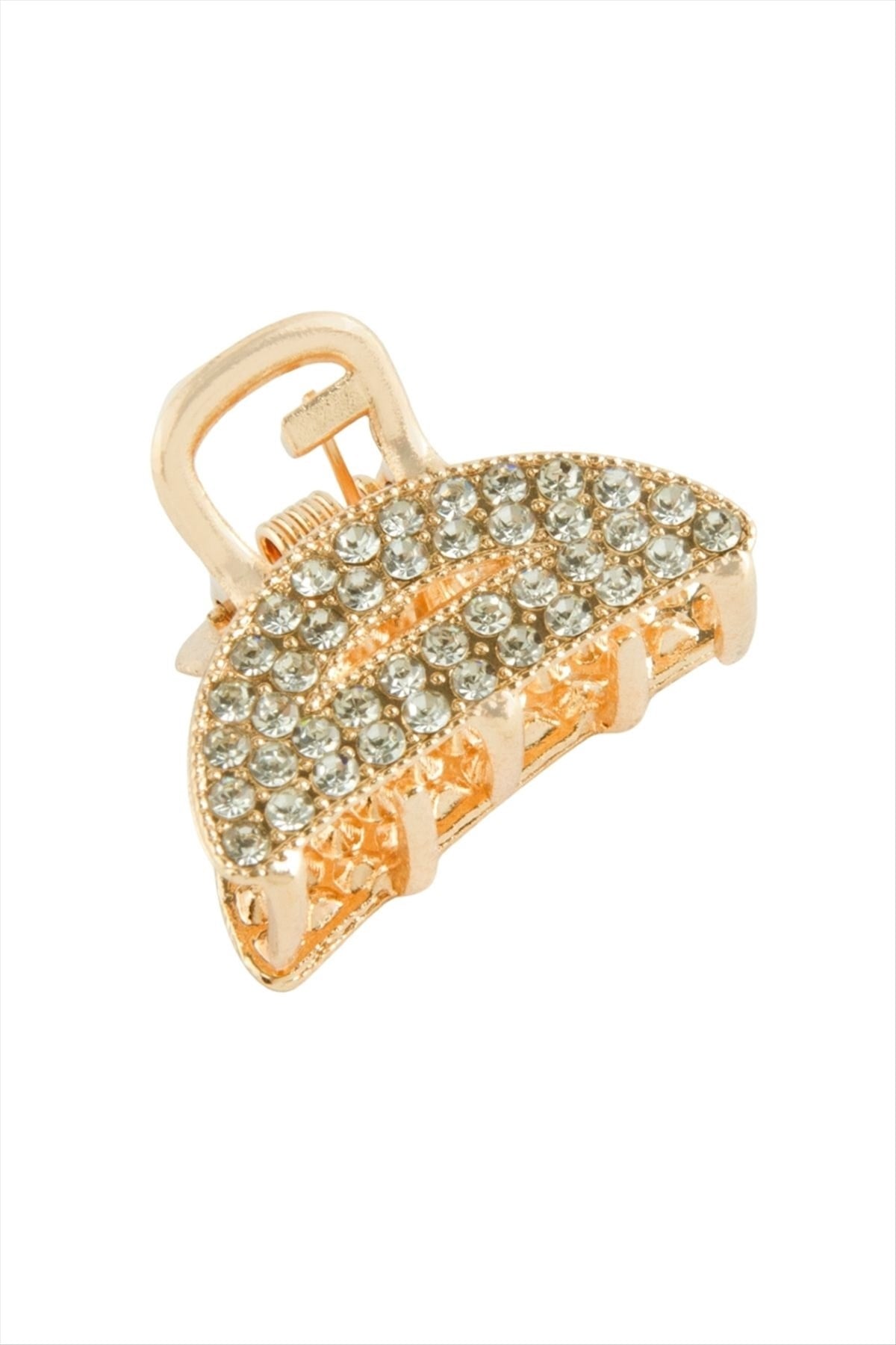 Oval Taşlı Minik Metal Mandal Toka 2 cm