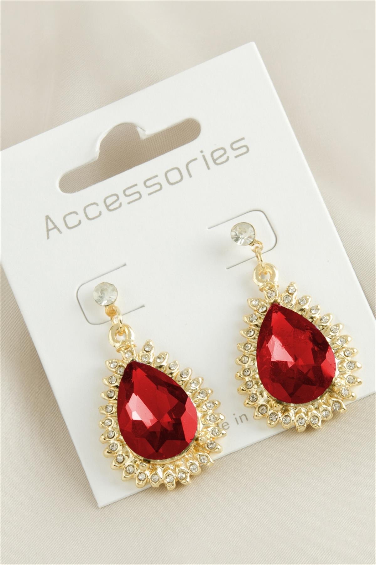 Oval Taşlı Yeni Sezon Küpe