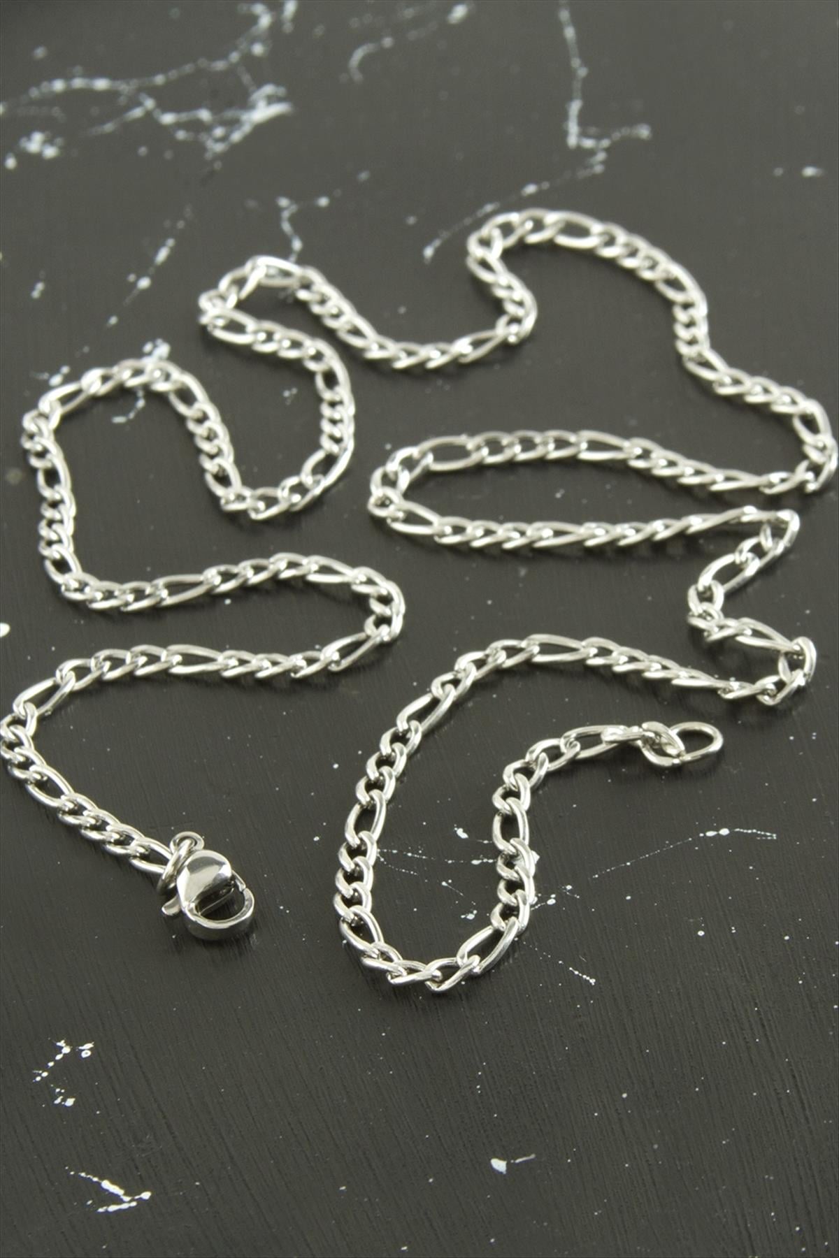 Oval Zincir Çelik Kolye 55 cm