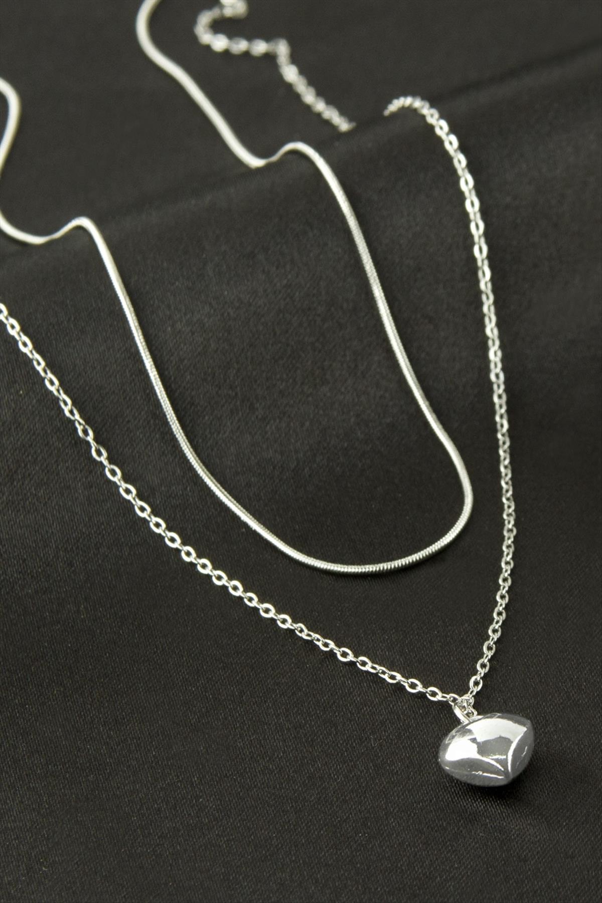 Papatya İnci İkili Çelik Kolye