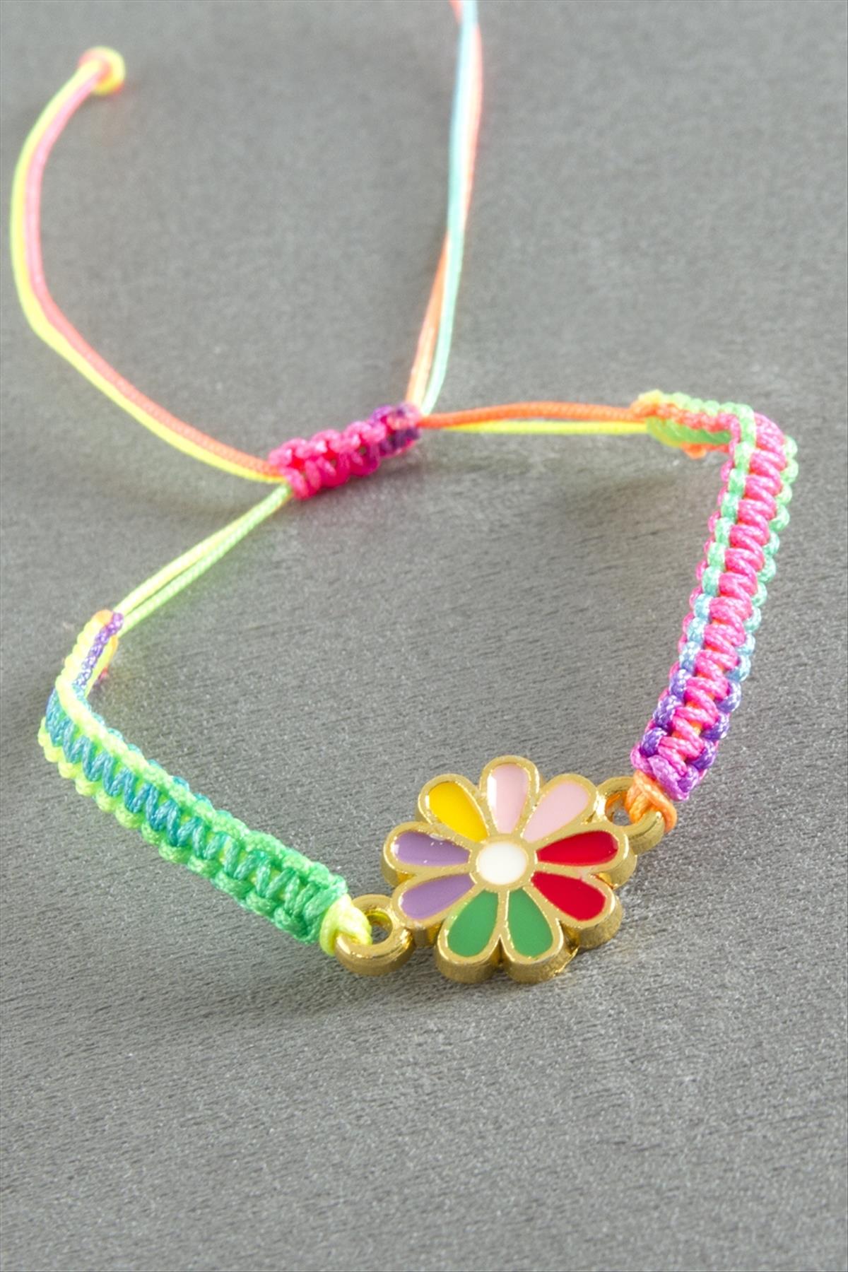 Papatya Makrome İp Bileklik