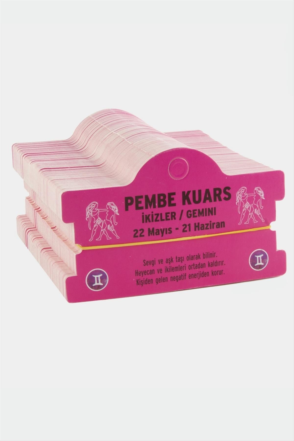 Pembe Kuars & İkizler Burç Bileklik Kartı