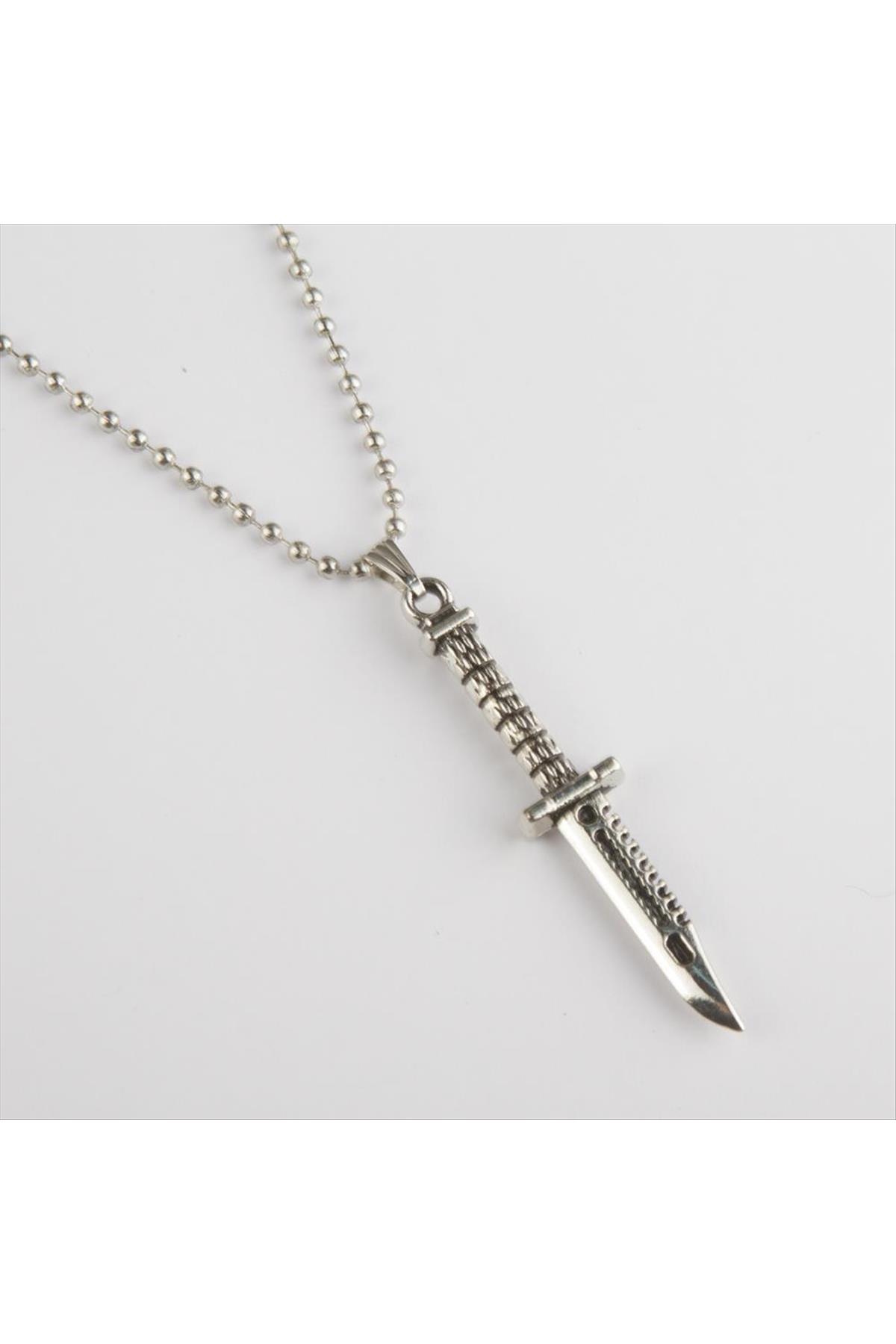 Rambo Bıçak Figürlü Metal Kolye