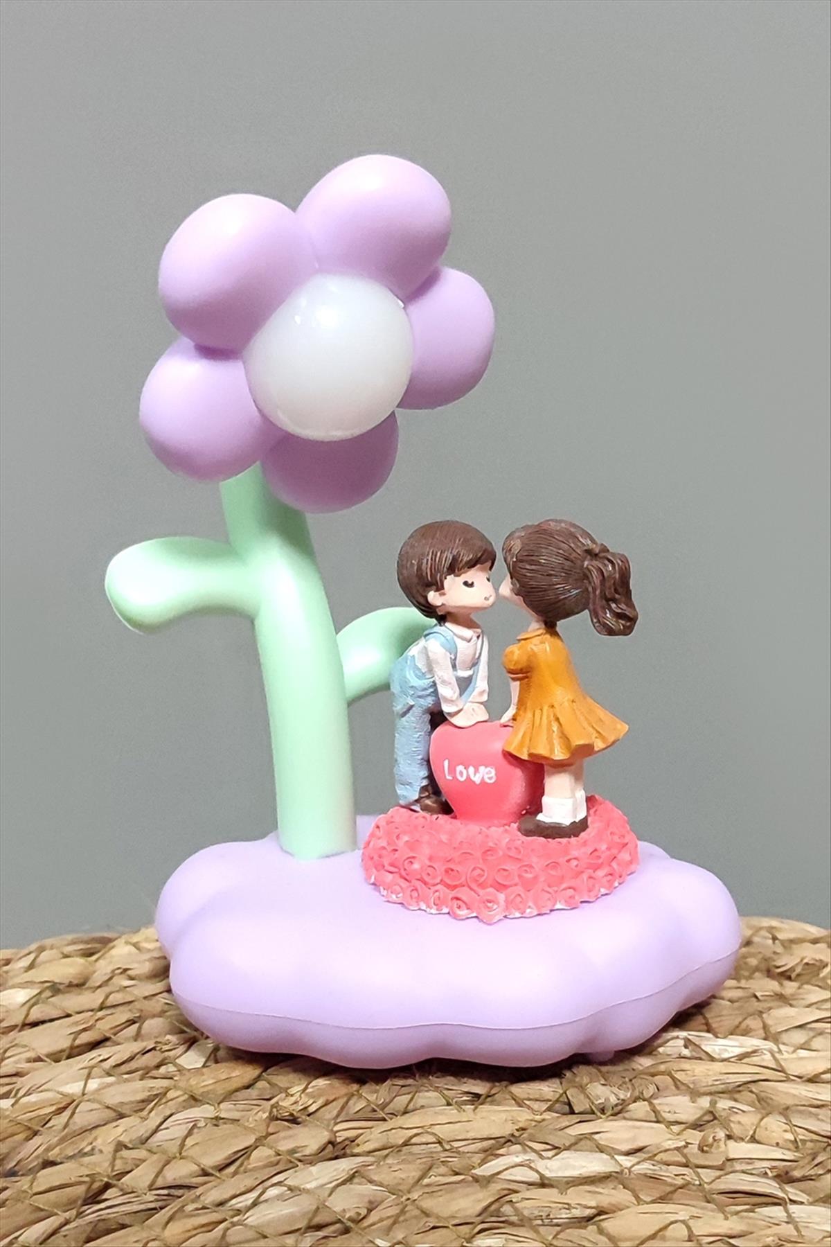 Sevgili Çift Papatya Işıklı Masa Lambası