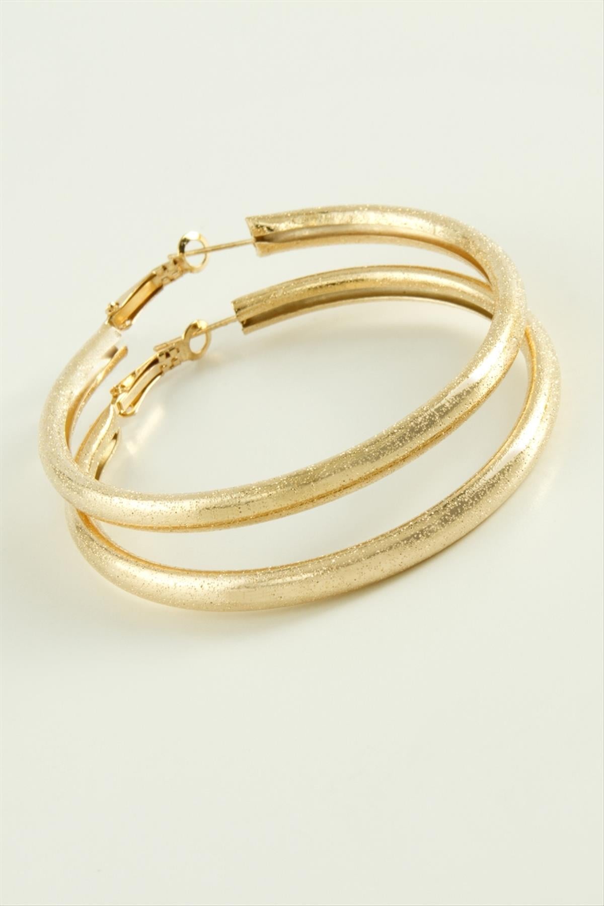 Simli Boru Halka Küpe 5,5 cm