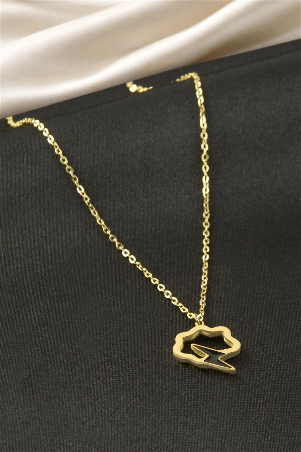 Şimşek Mineli Çelik Kolye