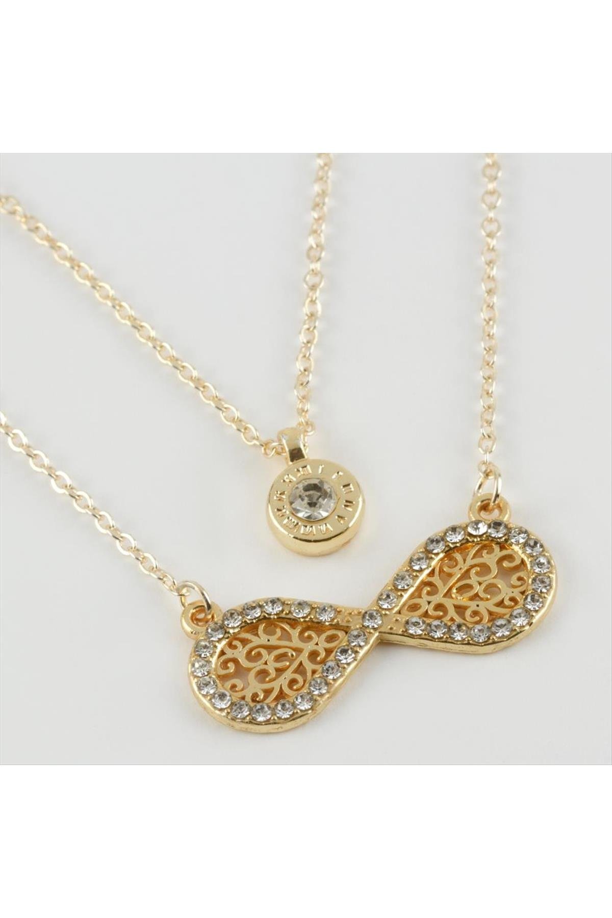 Sonsuzluk Figürlü Yeni Sezon İkili Kolye