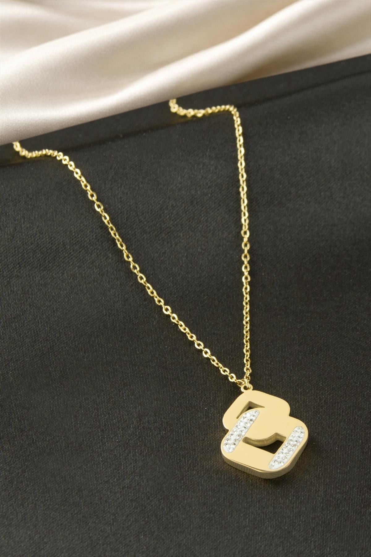 Taşlı Çelik Kolye