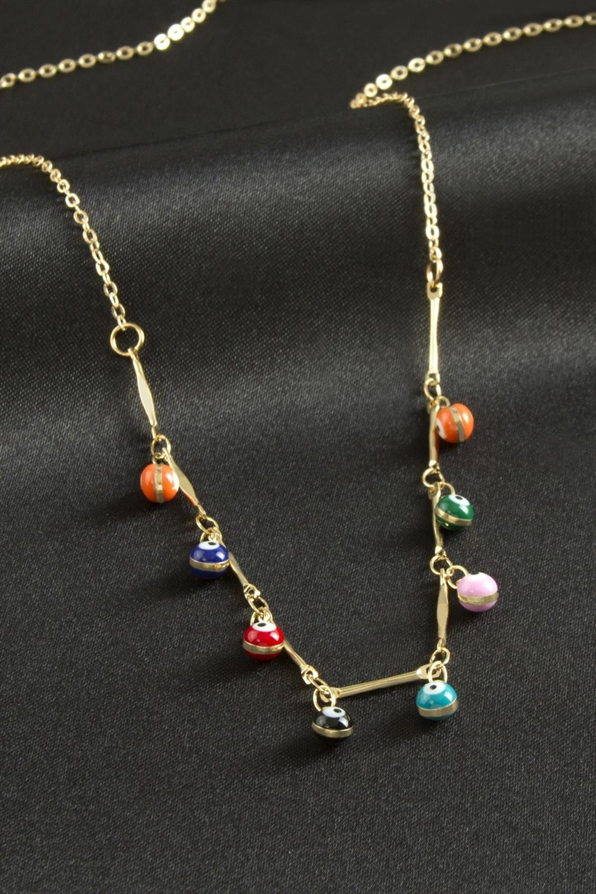 Top Nazarlı Mineli Kolye