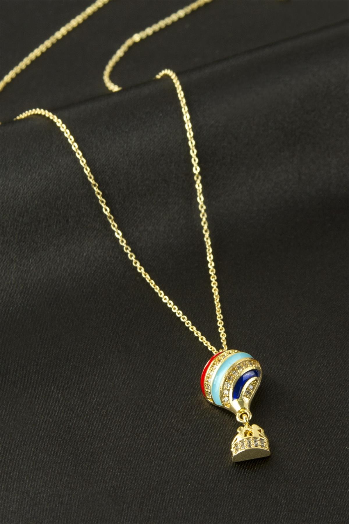 Uçan Balon Zirkon Taşlı Kolye