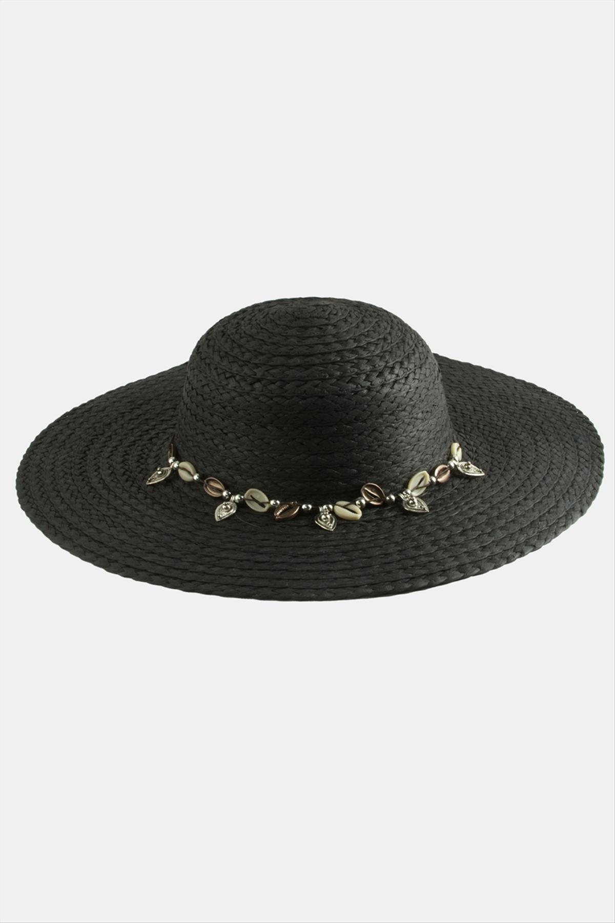 Üçgen Deniz Kabuğu Hasır Şapka