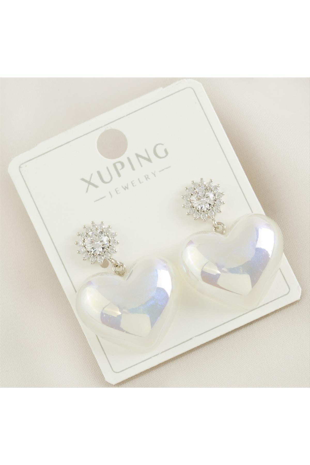 Xuping Kalp İnci Lüks Çelik Küpe