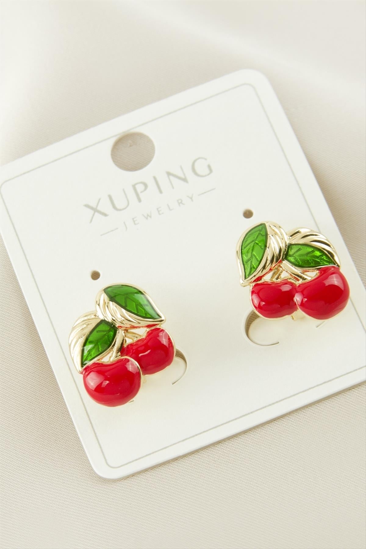 Xuping Kiraz Lüks Çelik Küpe