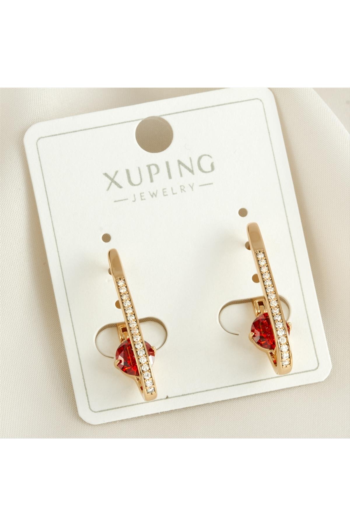 Xuping Oval Zirkon Taşlı Lüks Küpe