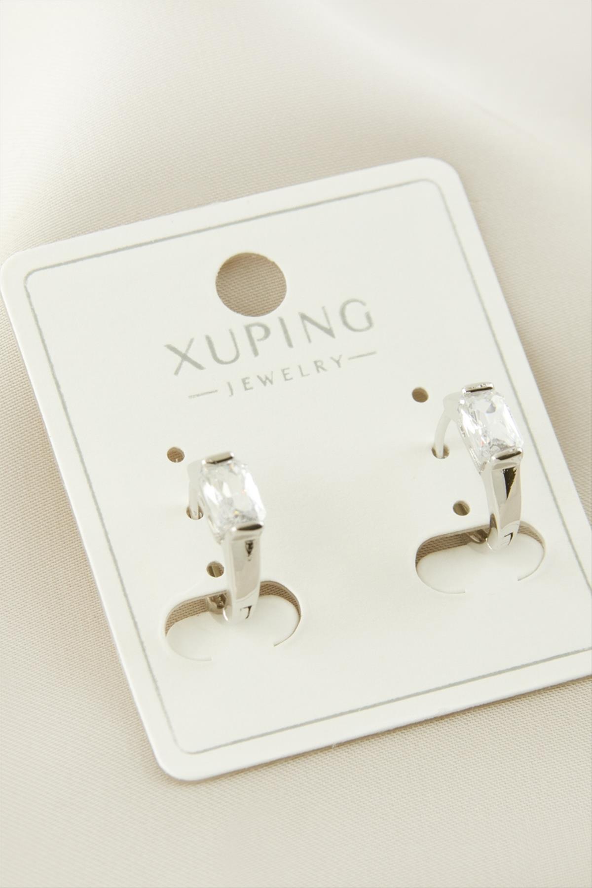 Xuping Tek Taşlı Lüks Çelik Küpe