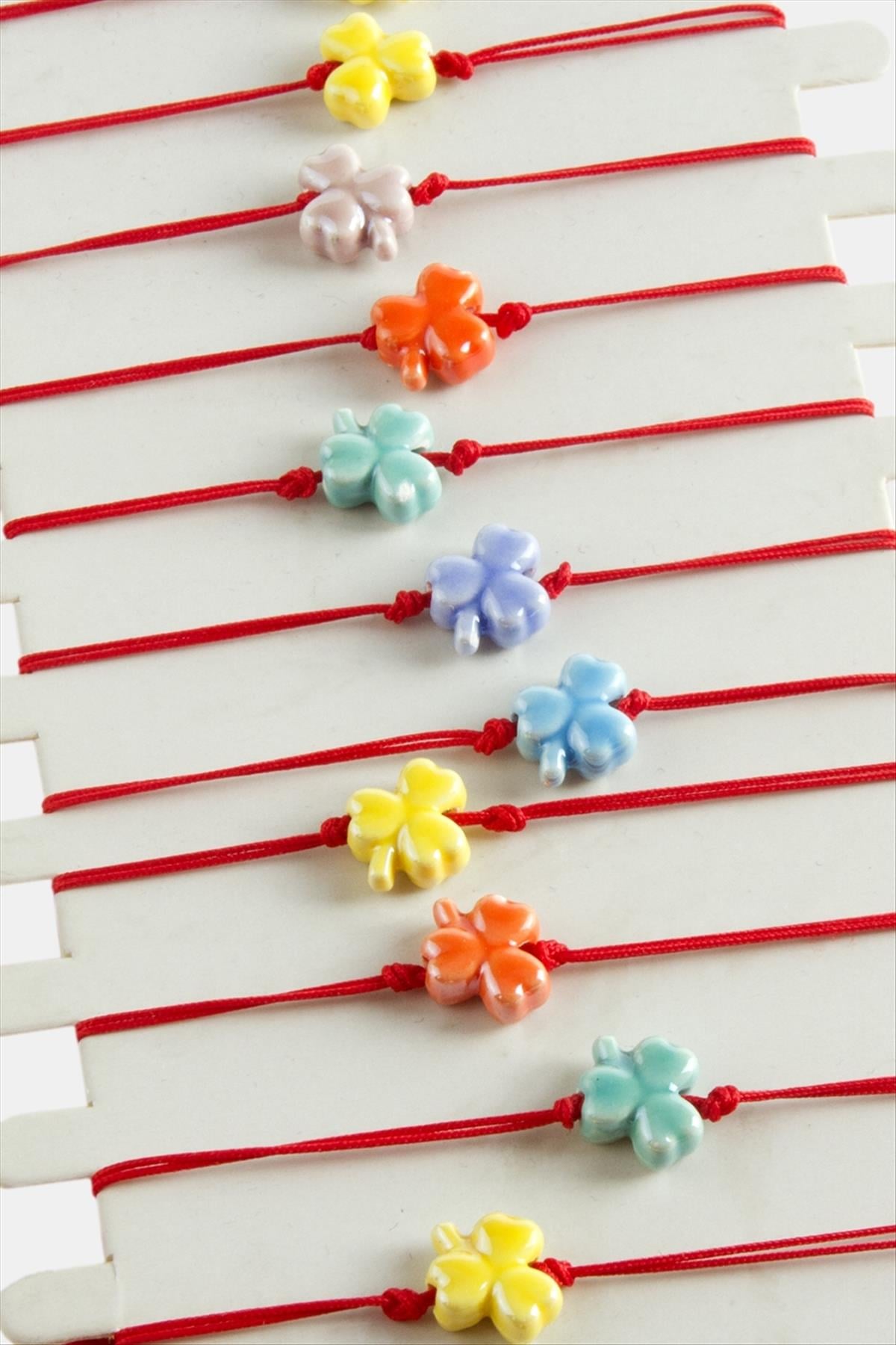 Yonca Cam İp Bileklik