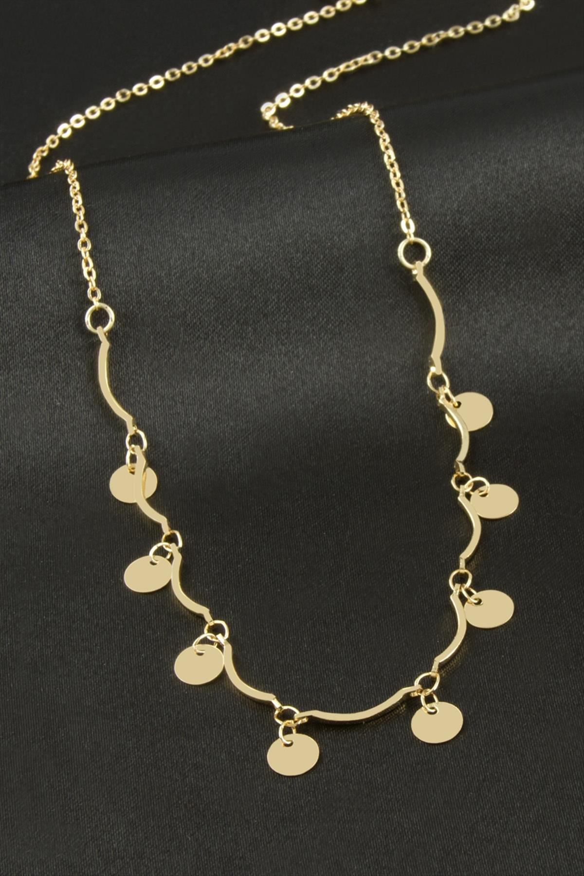 Yuvarlak Pullu Şans Kolye