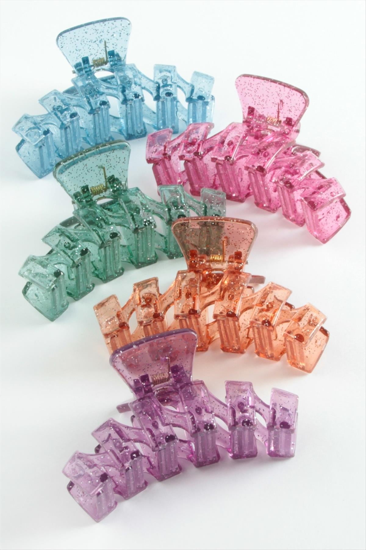 Zikzak Şeffaf Renkli Mandal Toka 8 cm