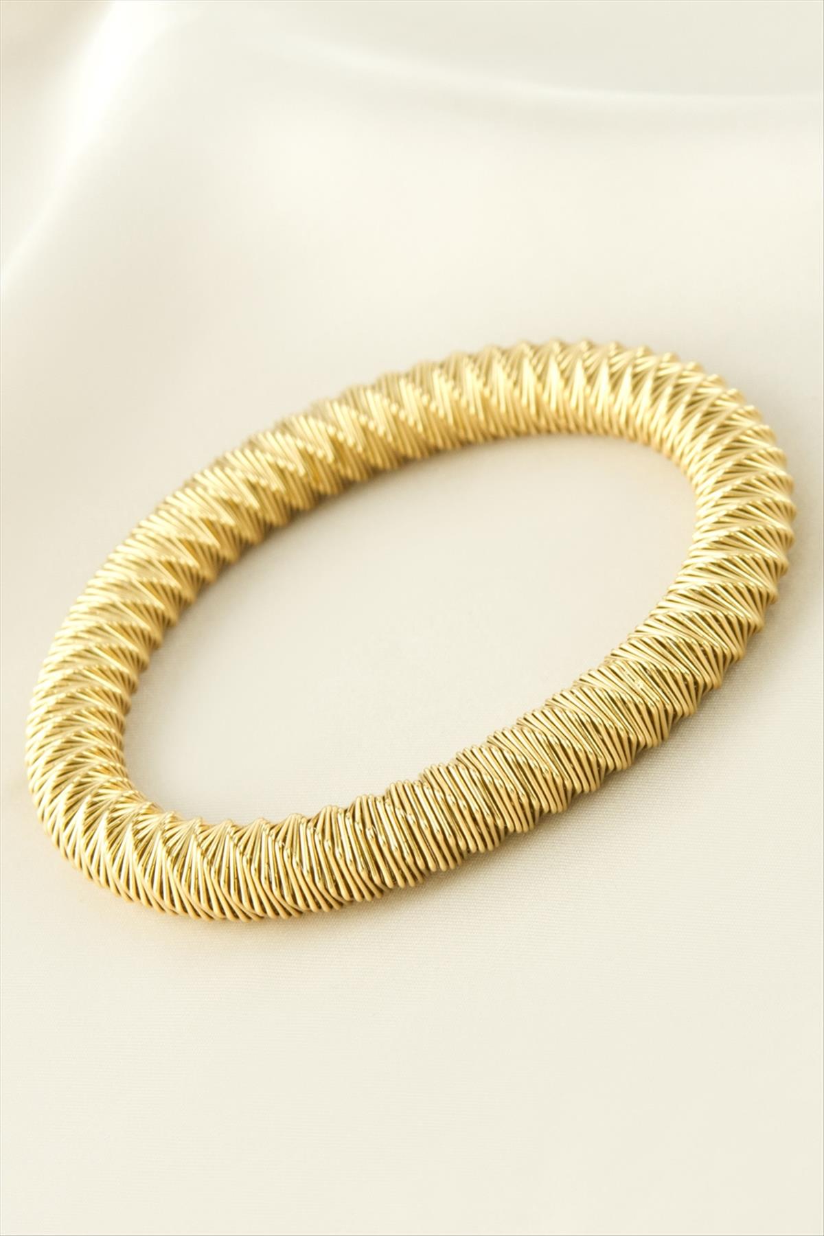 Zikzak Yaylı Lüks Çelik Bileklik