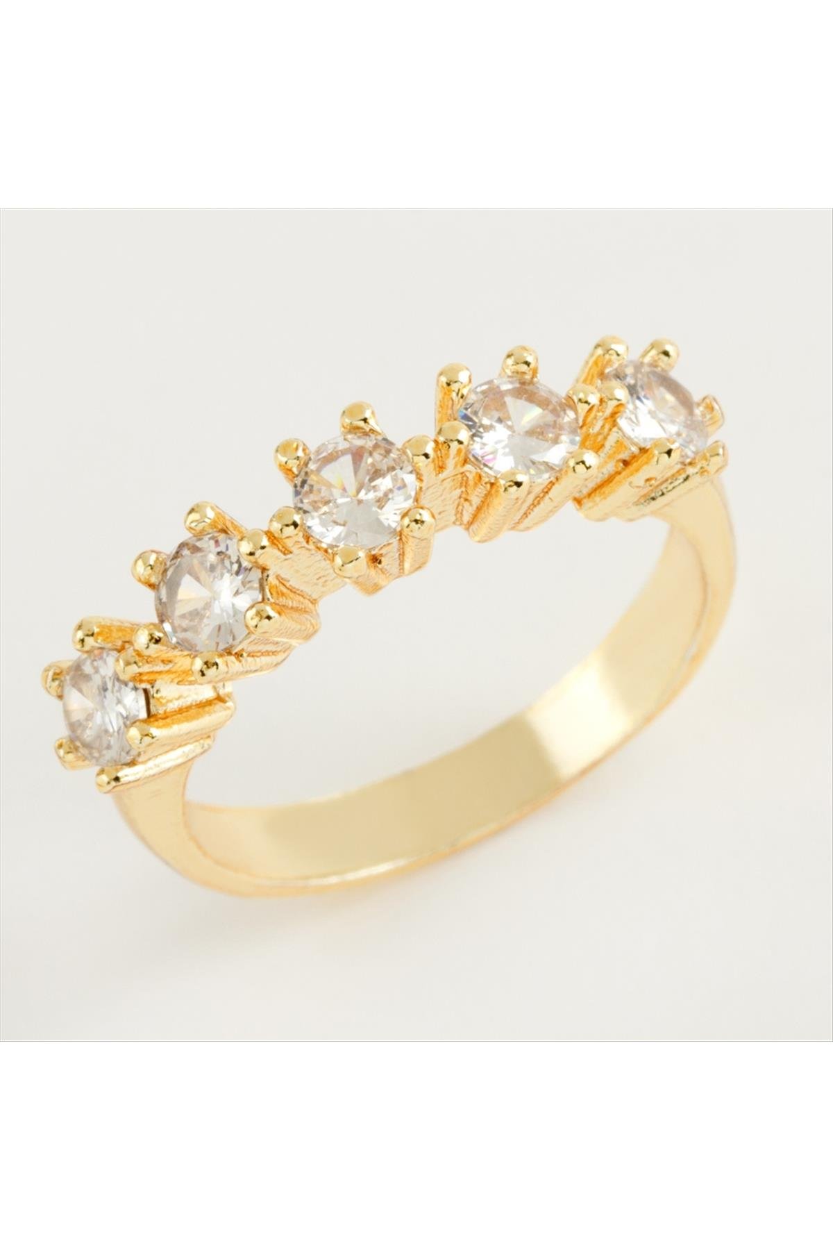 Zirkon Beş Taşlı Yüzük