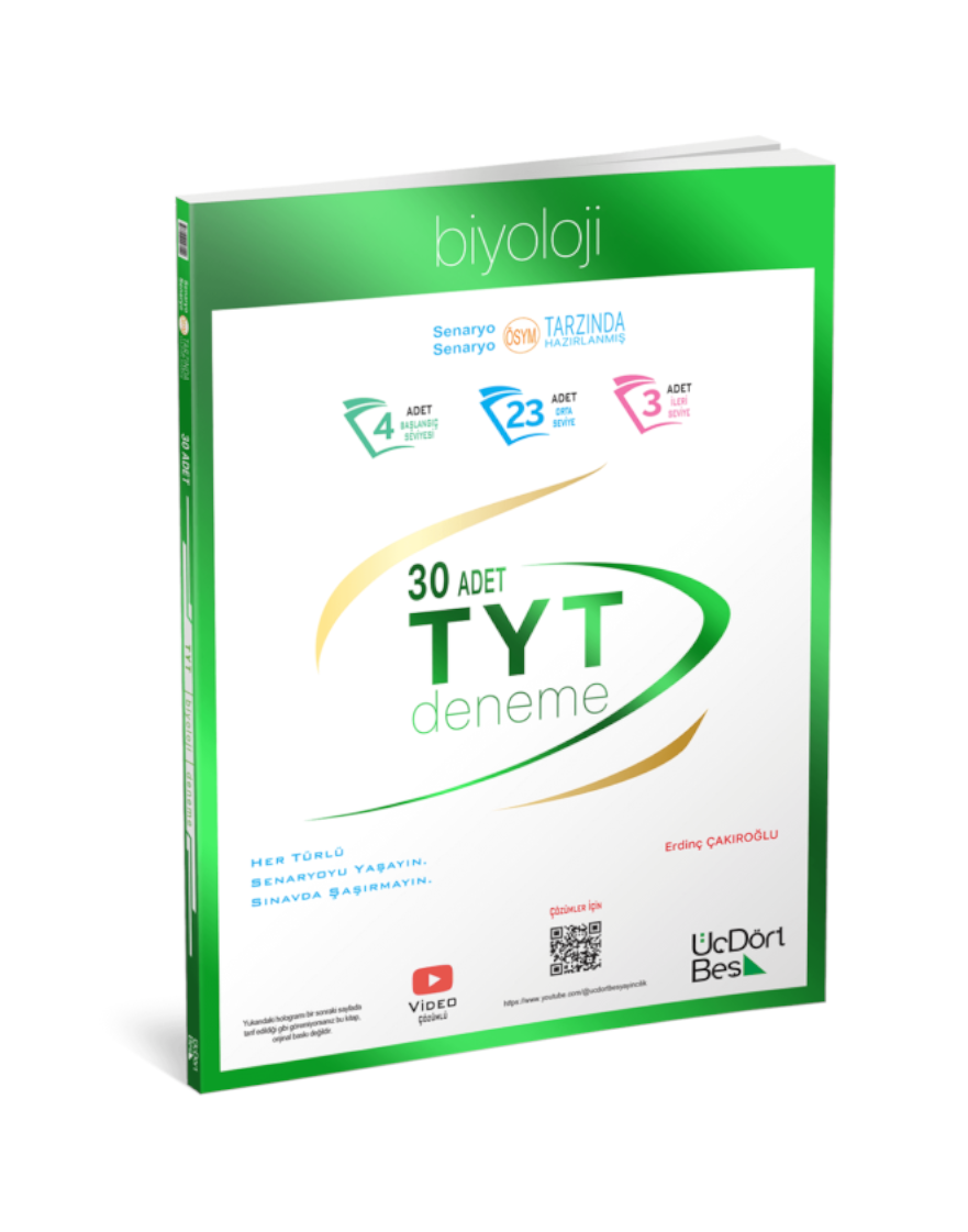 345 Yayınları TYT Biyoloji 30 Deneme 