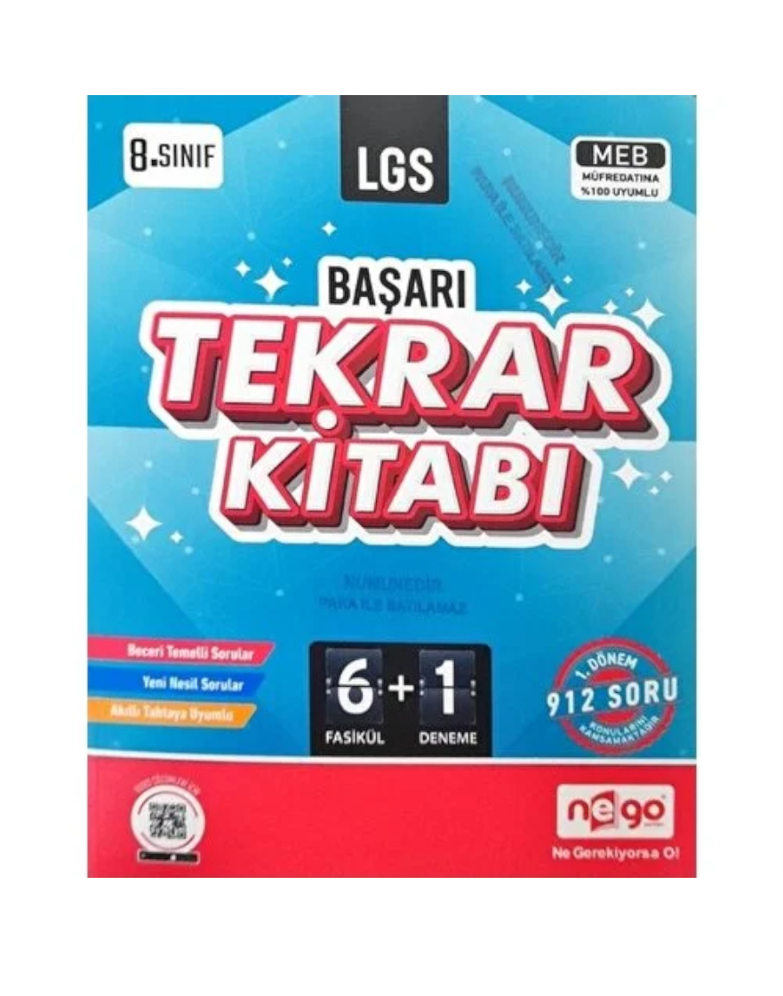 Nego Yayınları Lgs Başarı Tekrar Kitabı