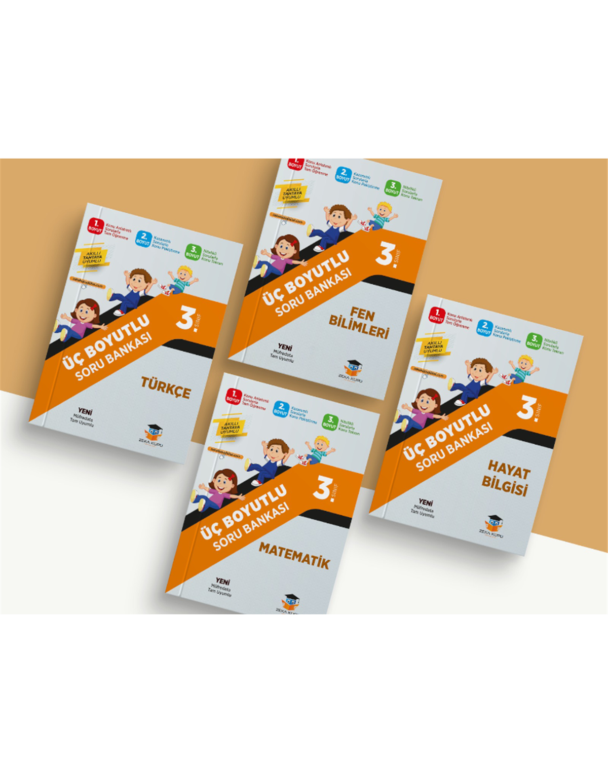Zeka Küpü  3.Sınıf Üç Boyutlu S.B.Seti (4 Kitaplık)