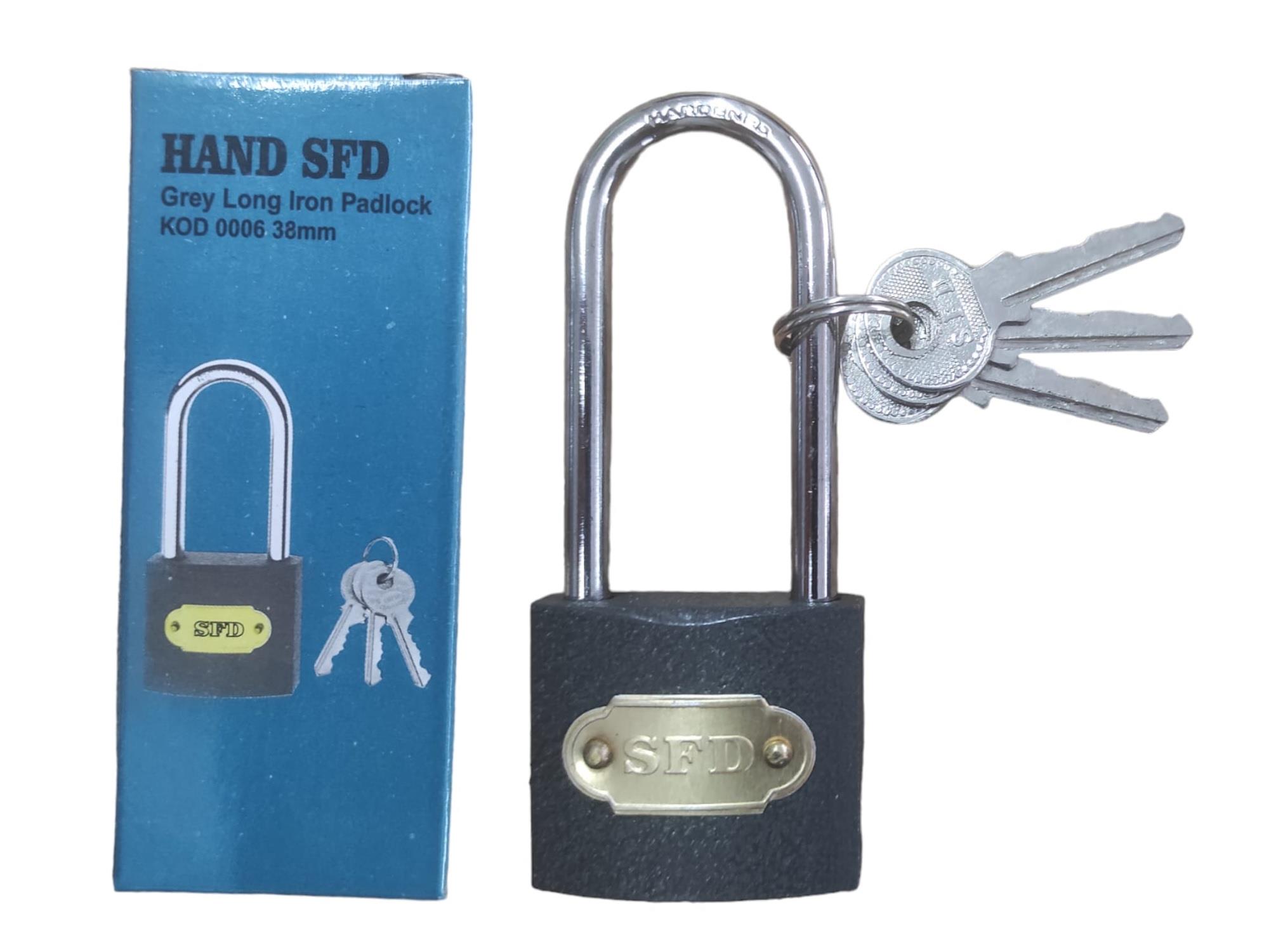 0006   HAND SFD UZUN ASMA KİLİT 38mm - Gri