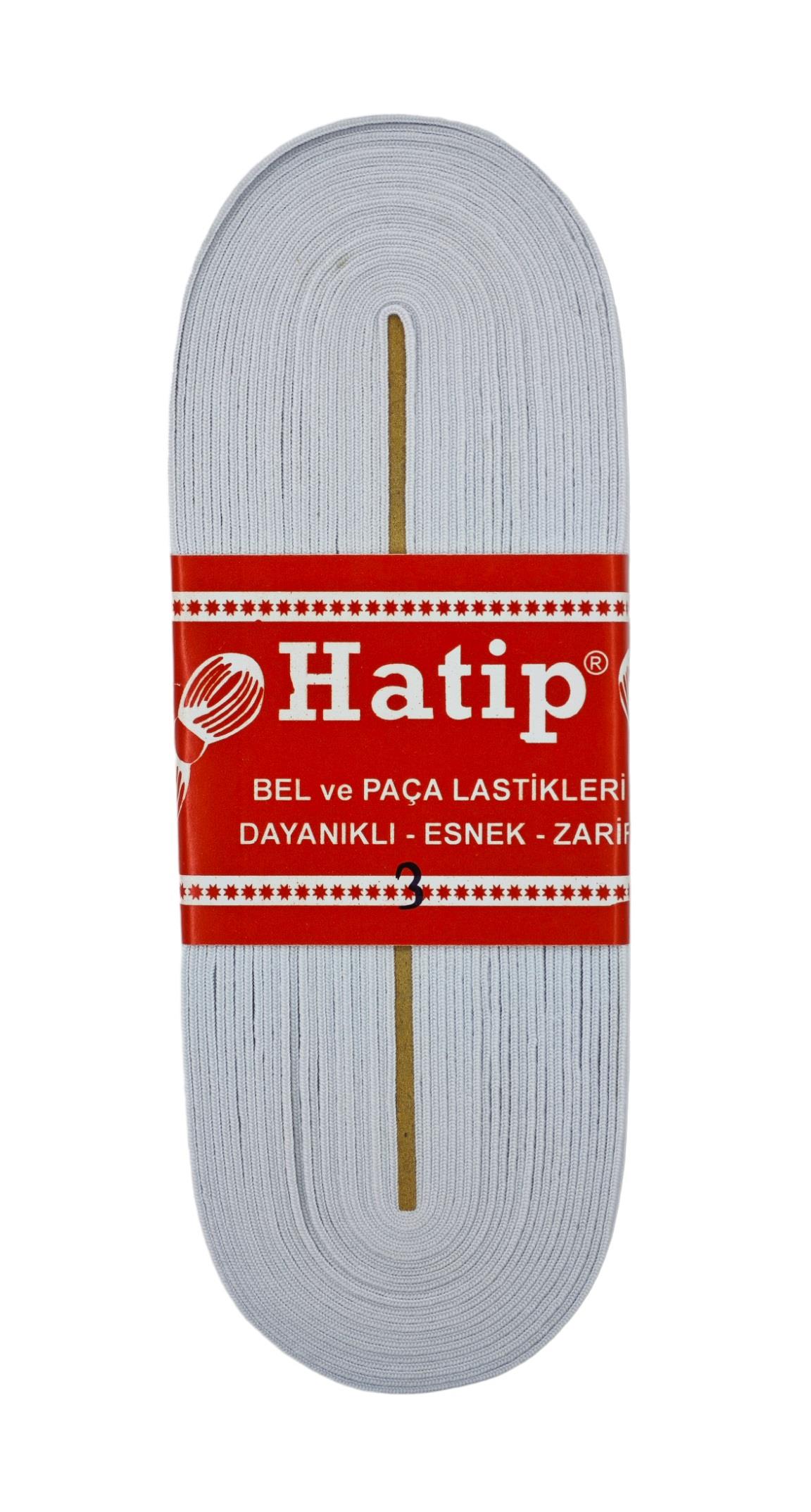 00488   HATİP PAÇA LASTİĞİ 3cm - Beyaz