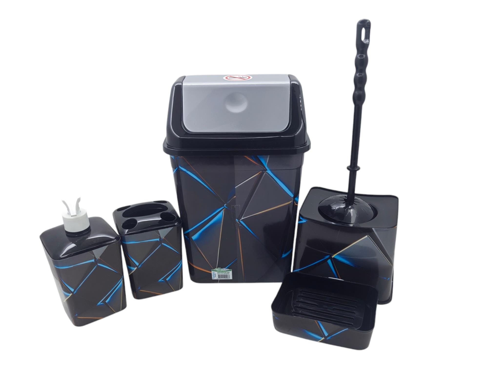 0089   My Den Desenli Banyo Seti 5li