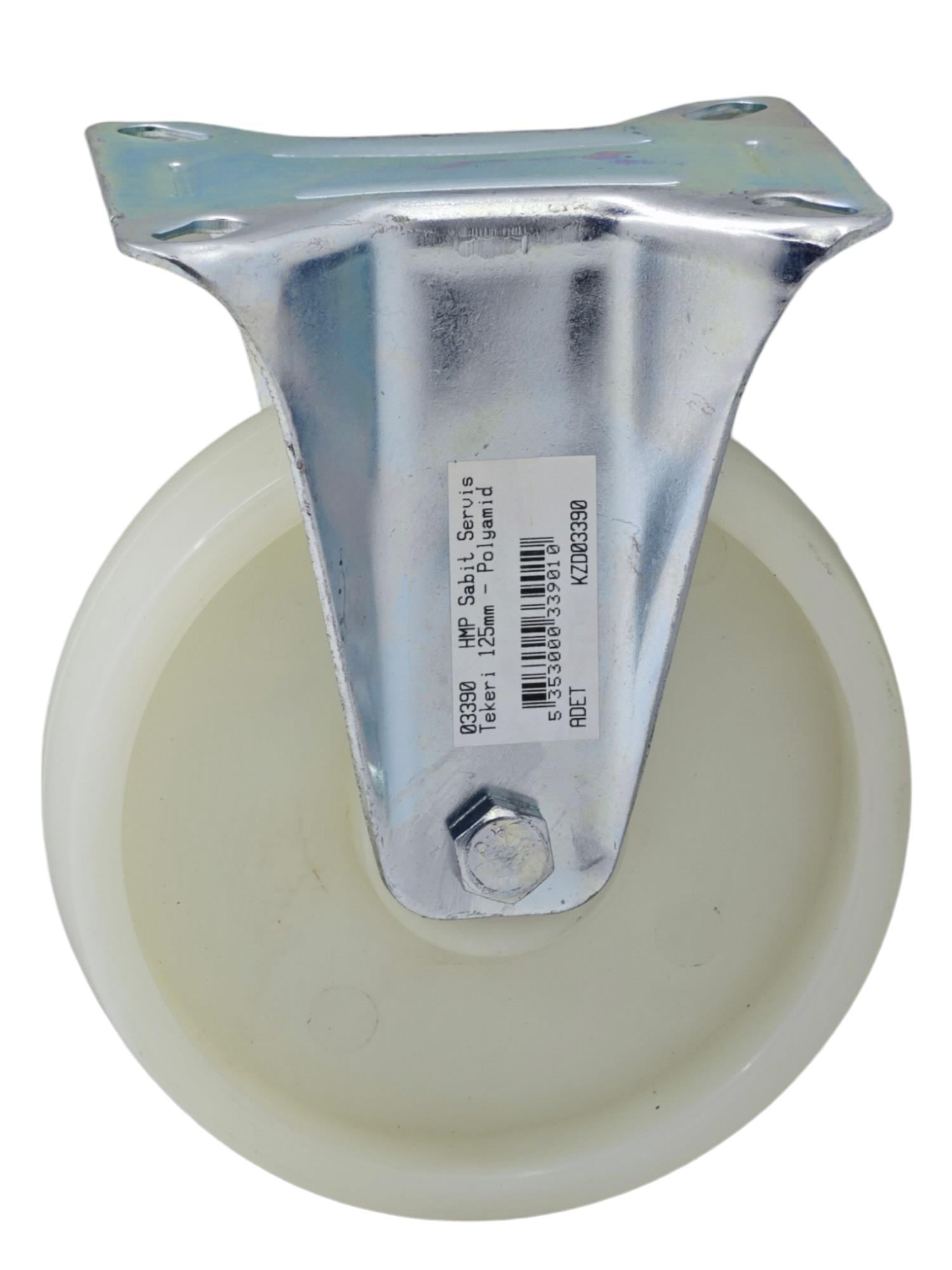 03390   HMP Sabit Servis Tekeri 125mm - Polyamid