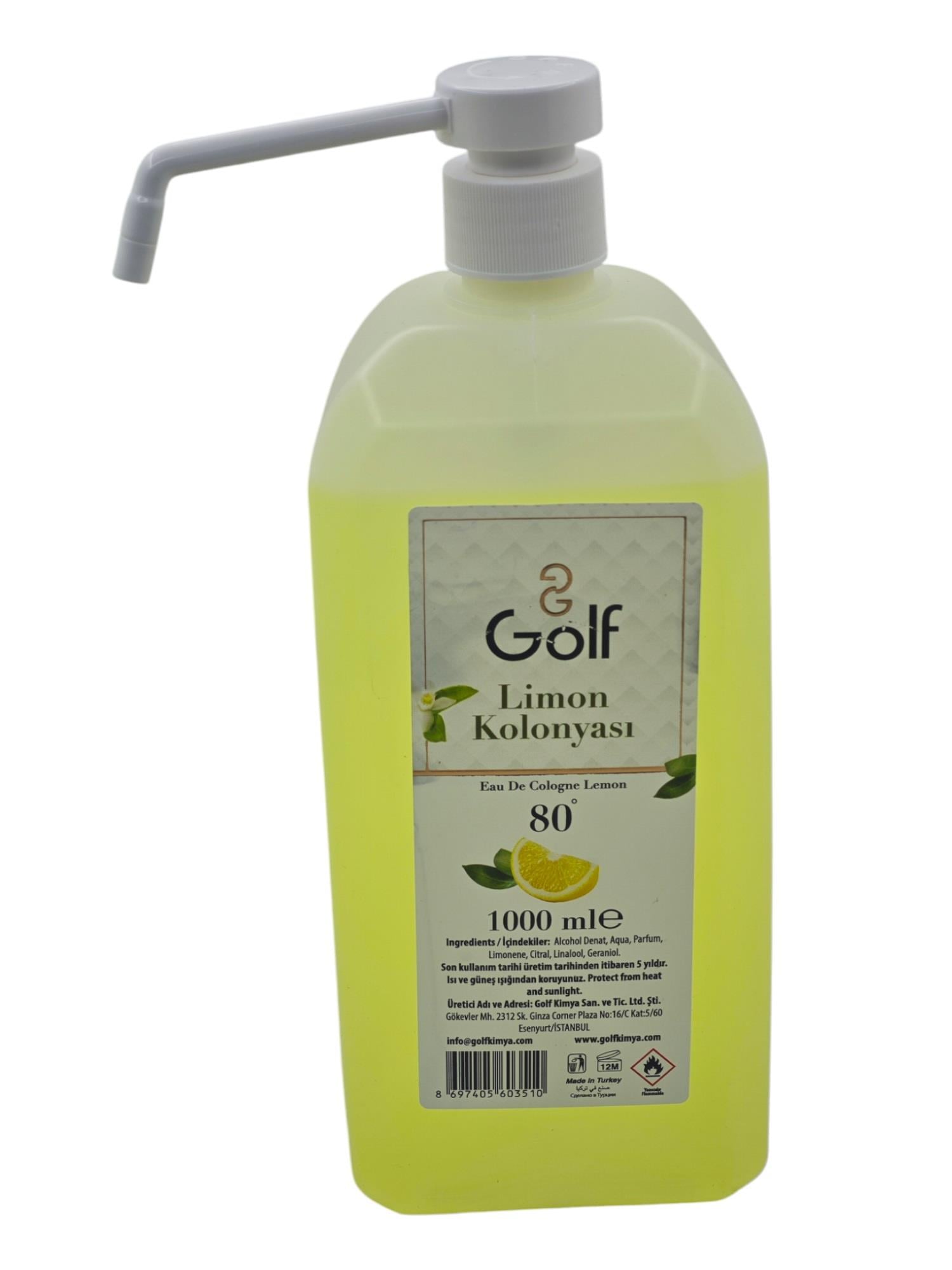 0351   Golf 80 limon Kolonyası 1000ml - Pompalı
