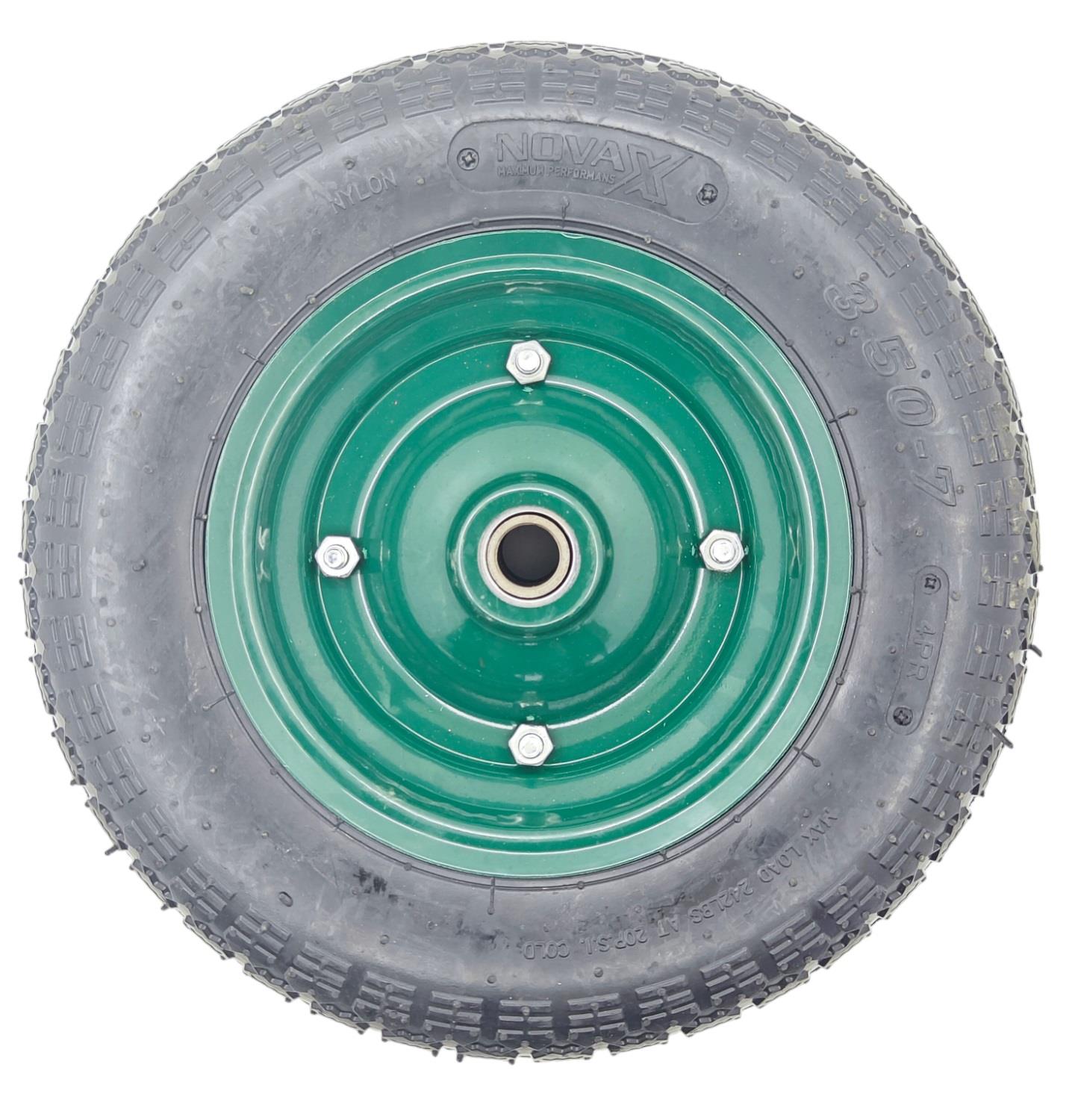07460   Novax Rulmanlı Şişme Tekerlek 3.50-7 - Yeşil