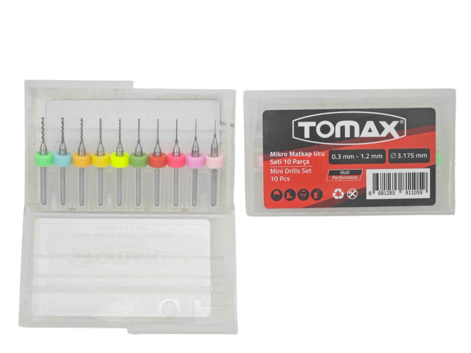 1105   Tomax 0.3-1.2mm Mikro Matkap Ucu Seti 10lu