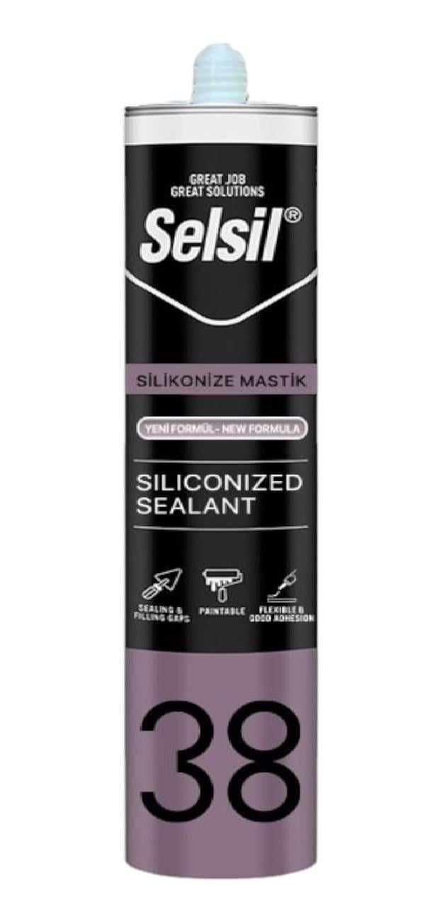 15651-1F   Selsil 38 Silikonize Mastik 500gr - Siyah