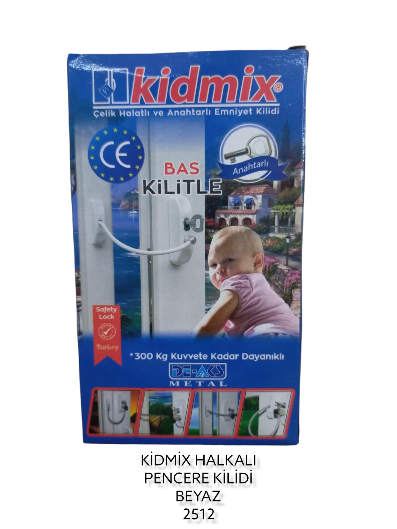 2512   KİDMİX HALKALI PENCERE KİLİDİ - Beyaz