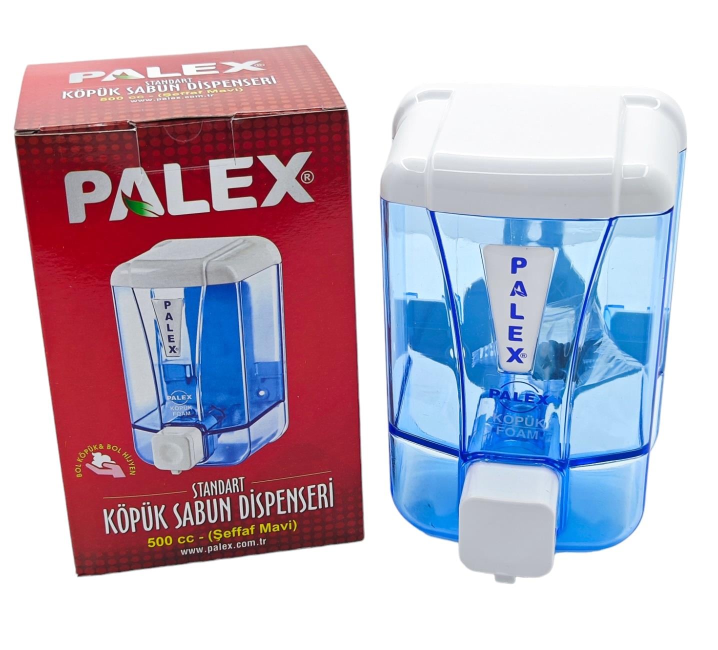 3424-1   PALEX KÖPÜK SABUN DİSPENSERİ 500cc - Şeffaf Mavi