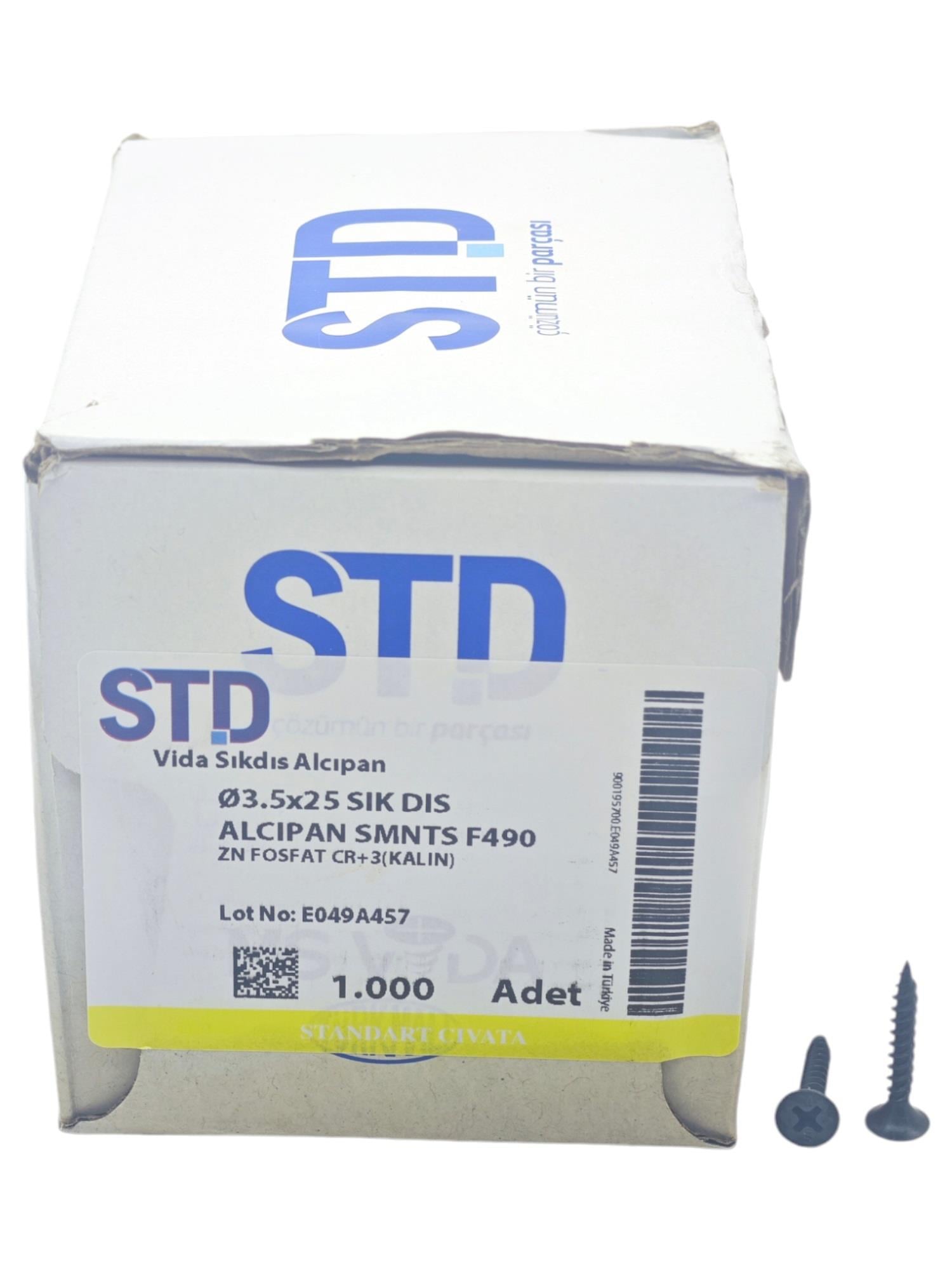 3525   STD 3.5*25 Sık Dış Alçıpan Vidası 1000li