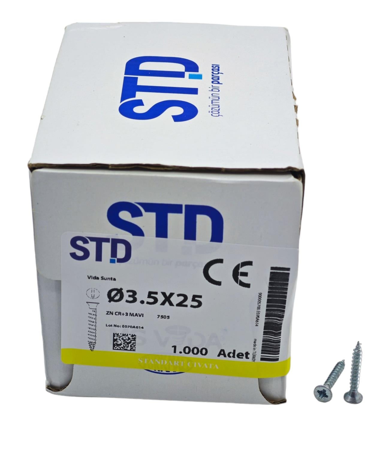 3525   STD YBH SUNTA VİDASI 3.5*25 1000li